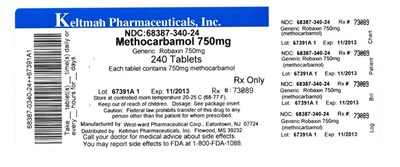 Methocarbamol Tablets, Usp 750 mg (Methocarbamol 750mg Label)